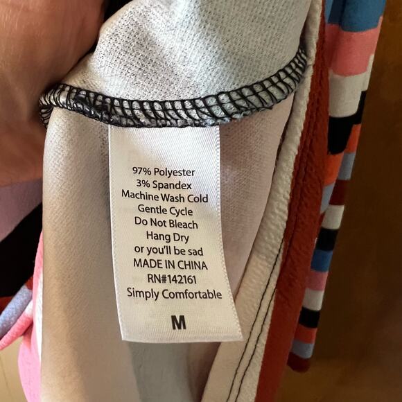 LULAROE Striped Amelia Dress Fit & Flare Short Sleeve Pockets Multicolor Women M - Picture 8 of 9